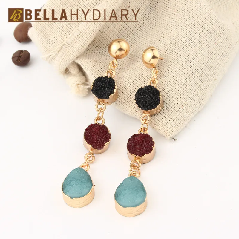 druzy earrings jewelry Ohrringe bijoux earings earring earing pendientes brinco big earrings vintage jewelry wedding earrings geometric earrings long earrings gifts for women resin earrings korean earrings (6)