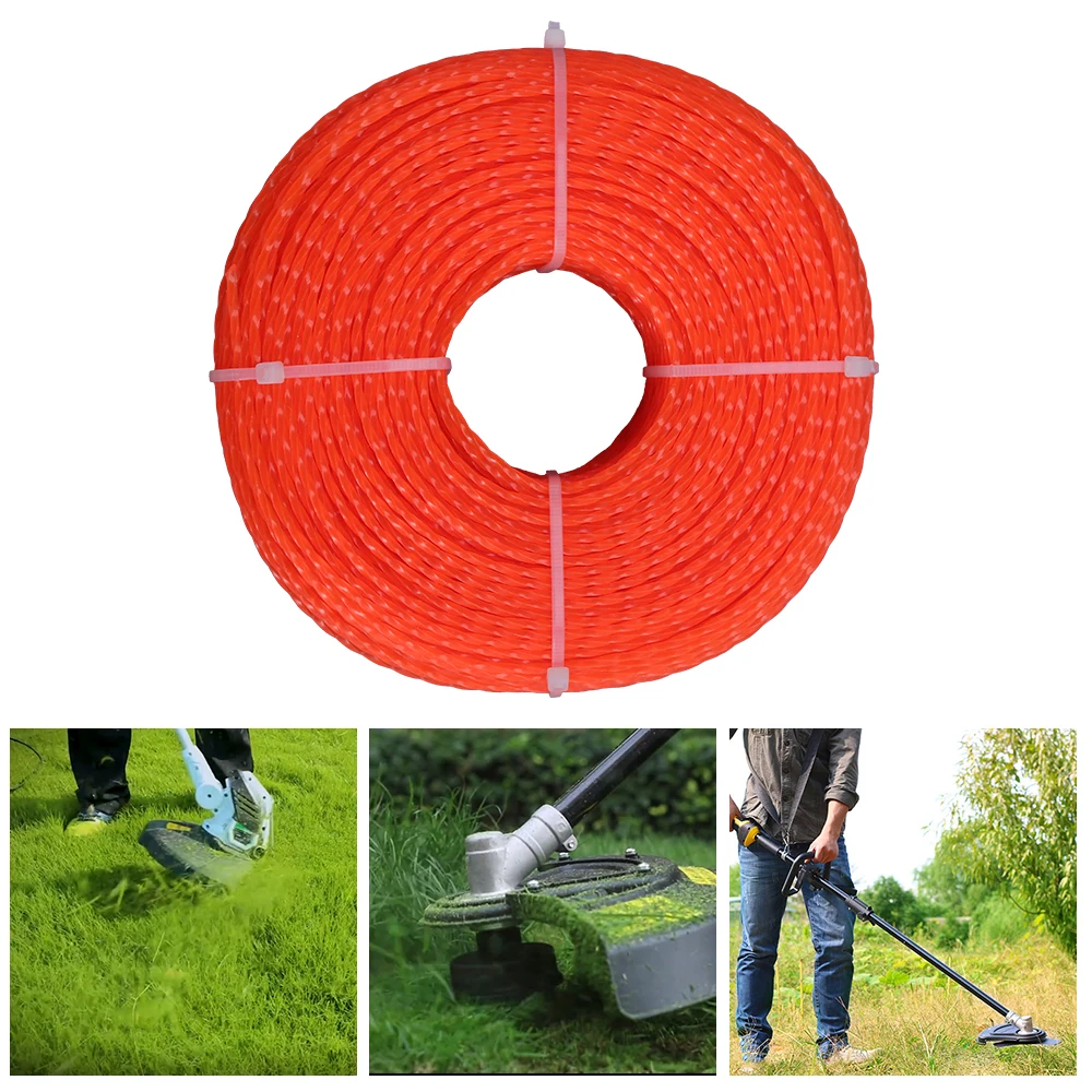 

100m 2.4mm Professional Mowing Nylon Trimmer Rope Brush Cutter Twist Line Shape Strimmer Line Mowing Wire Lawn Mower Accessory