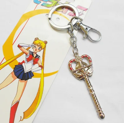 

Wholesale anime Periphery sailor moon key chain key ring pendant new fashion Boys girls crystal accessories