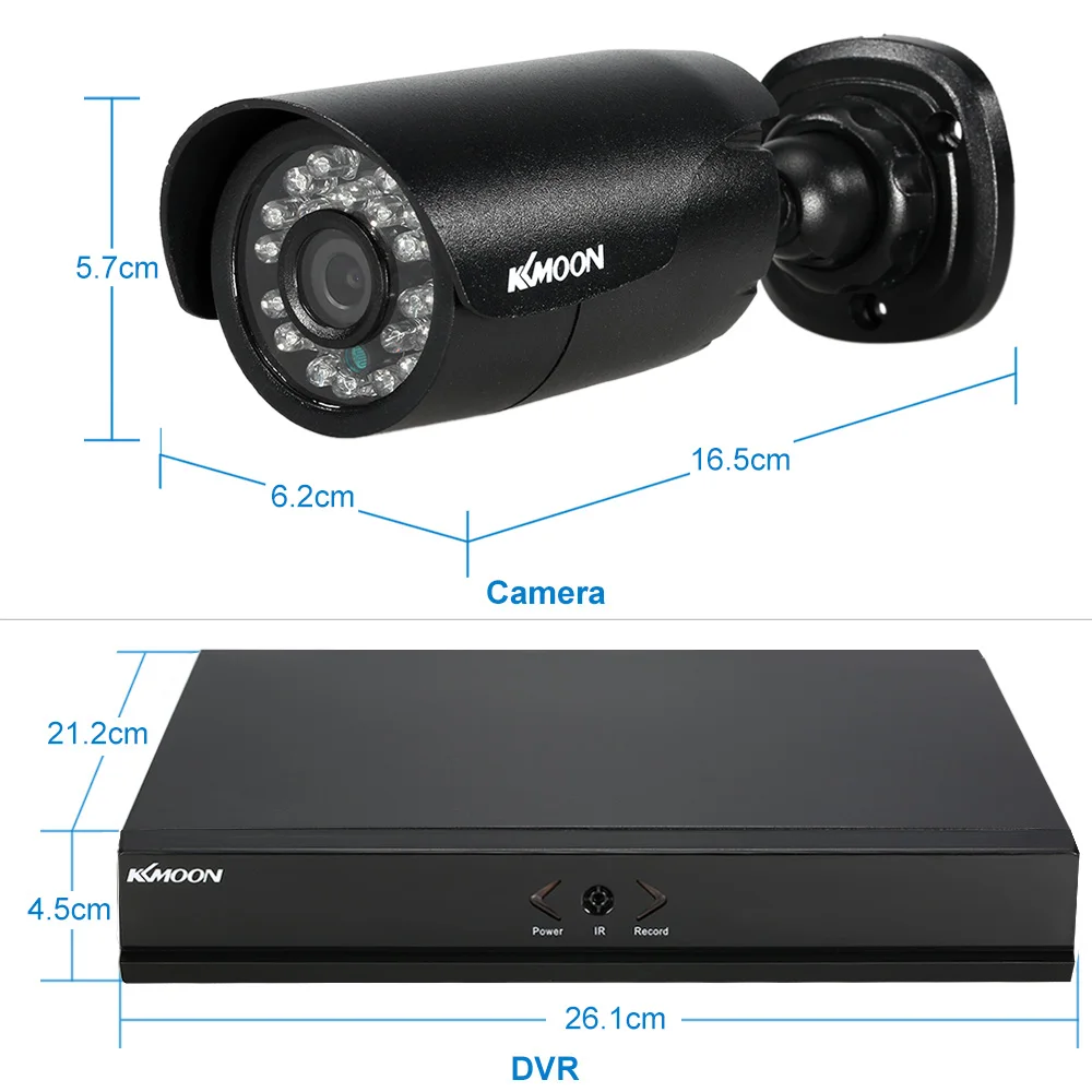 KKmoon 4CH 960H DVR комплект Открытый 800TVL камера безопасности система Комплект 4CH DVR Водонепроницаемый ночного видения CCTV камера DVR Комплект Евро запас