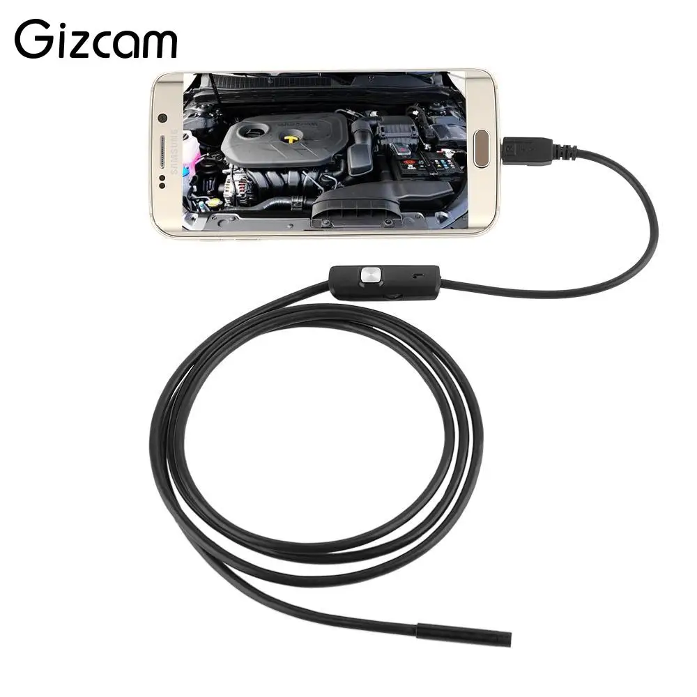 Gizcam 5 мм объектив 1/1. 5/3. м Android OTG телефон эндоскоп водонепроницаемый осмотр USB
