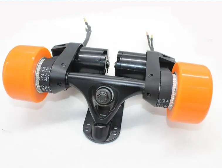Электрический Лонгборд скейтборд конверсионный комплект задний Грузовик с двумя моторно-ременным приводом двойной привод - Цвет: Оранжевый