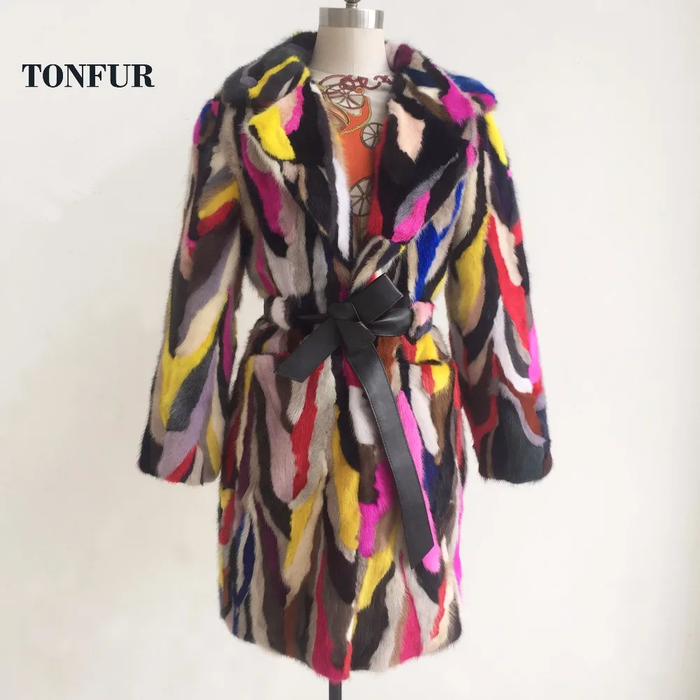 

2019 New Arrivals Patchwork 100% Pure Natural Mink Coat Casual Classical Vintage Real Mink Fur Overcoat tsr319