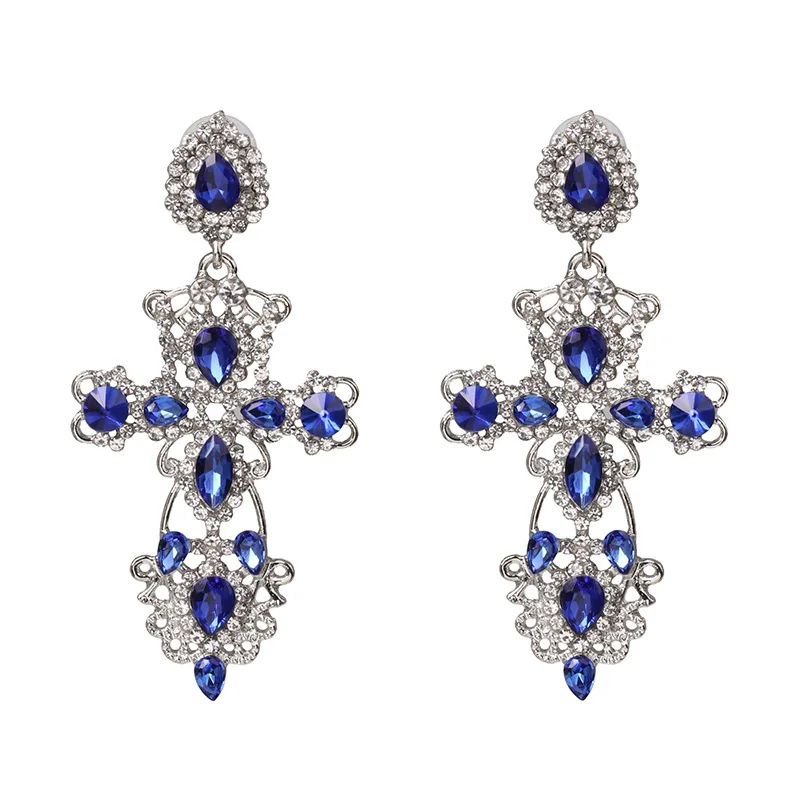 JUJIA, фирменный дизайн, богемные Роскошные Разноцветные серьги-капли с кристаллами, ювелирные серьги для женщин, свадебные подарки для вечеринки - Окраска металла: 52199-BU