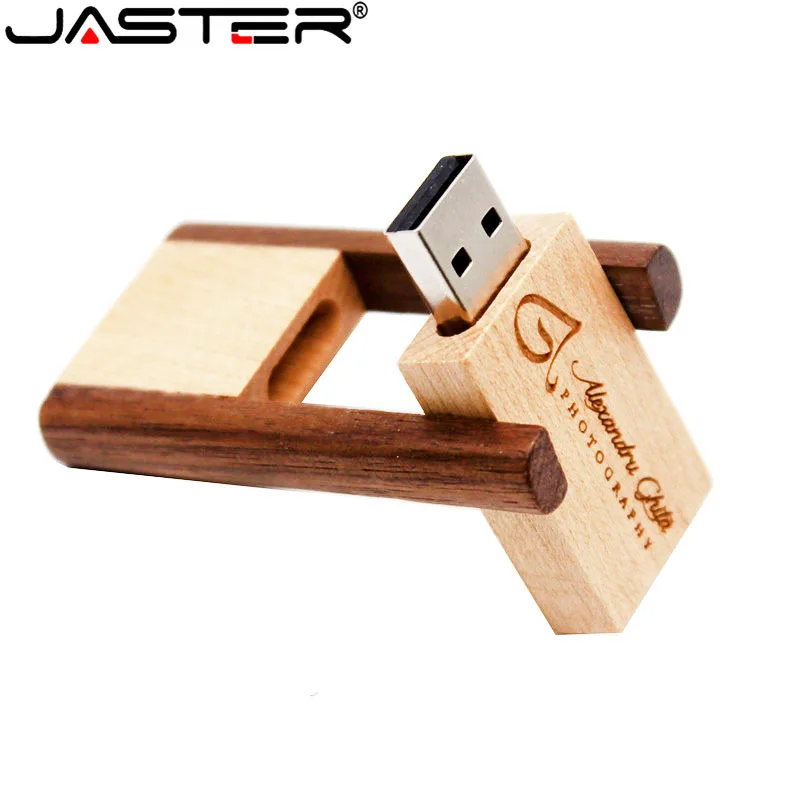 JASTER деревянный вращающийся usb флэш-накопитель карта памяти pendriver pendrive 16GB 32GB 64GB фотография подарок USB2.0(10 шт бесплатный логотип