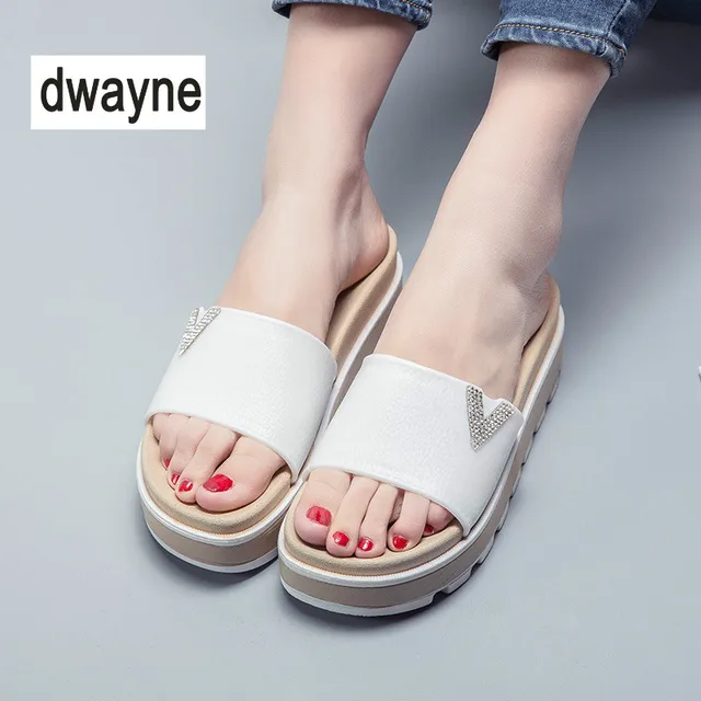 2018 Hot Woman Shoes Platform Bath Slippers Wedge Beach Flip Flops High Heel Slippers for Women Brand Black EVA Ladies Shoes