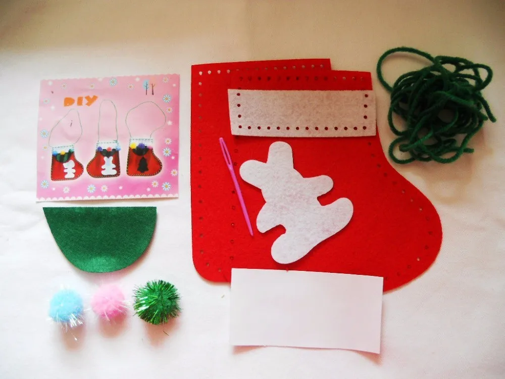 6 шт./партия. DIY рождественская Сумочка наборы для ремесла ткань ремесла для раннего развития игрушки детский сад ремесла для взрослых «сделай сам» оптом