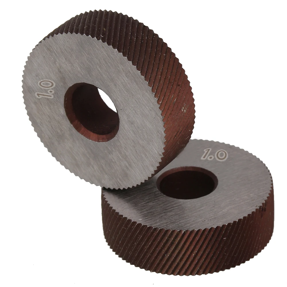 Pair of 1.0mm Gear Hob Wheel Knurled Wheel Knife Textured Knurled Lathe Embossing wheel Machine Tools Accessories