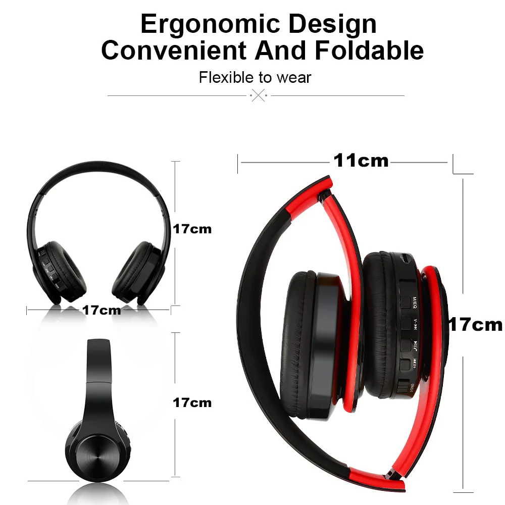 TOMKAS Bluetooth Headphone Wired Wireless Headphones Bluetooth Headset Foldable Stereo Gaming Earphones With Mic Support TF Card