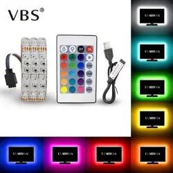 RGB Светодиодная лента DC 5 в USB светодиодный свет гибкие полосы IP20 IP65 водонепроницаемая лента 1 м 2 м 3 м 4 м 5 м с пультом дистанционного