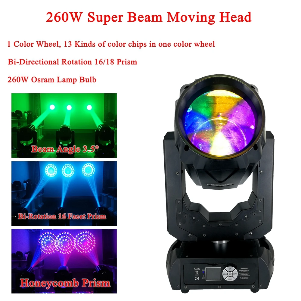 

2019 New 260W Super Beam Moving Head Light Lyre Beam Prism Gobo Zoom Strobe Professional LED Light For Stage Disco DJ Equipment