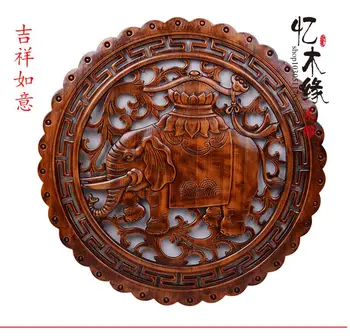 

Dongyang wood carving Pendant Chinese antique murals inside the living room camphor wood wood carved ornaments hanging round