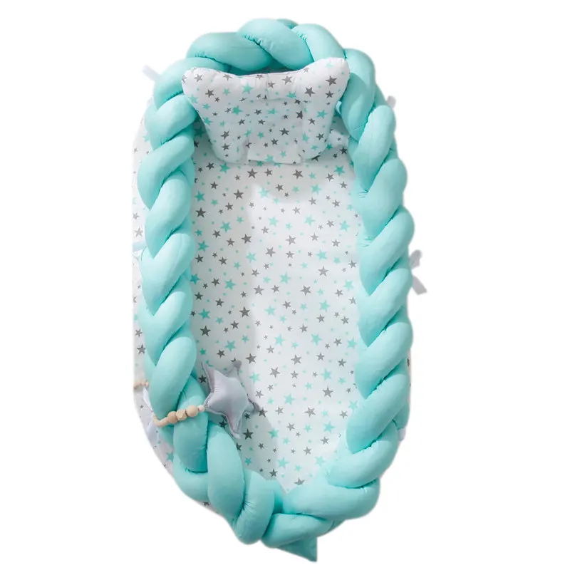 1 Новая портативная детская люлька для кровати, детский шезлонг для новорожденных, детская кроватка, дышащая и спальная Подушка с рисунком гнезда - Цвет: 1