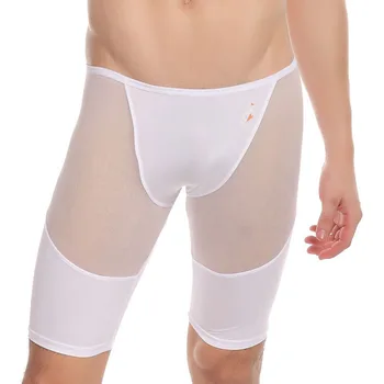 

KWNA.Z celos men's sleep bottom pajamas masculino mid home clothes high elasticity mesh transparante broek sleeping lounge