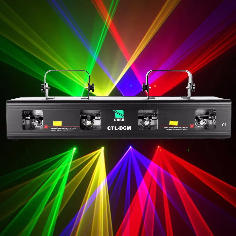 

(Ship from USA ) 4 Lens 4 Beam RGPY DJ Disco Laser Light Stage Party Show DMX 7CH 460mW