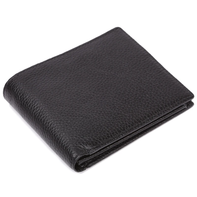 ФОТО Tiding Mens Black Genuine Leather Slim Wallet Thin Front Wallet With Three Large Cash Card Holder Black 40691