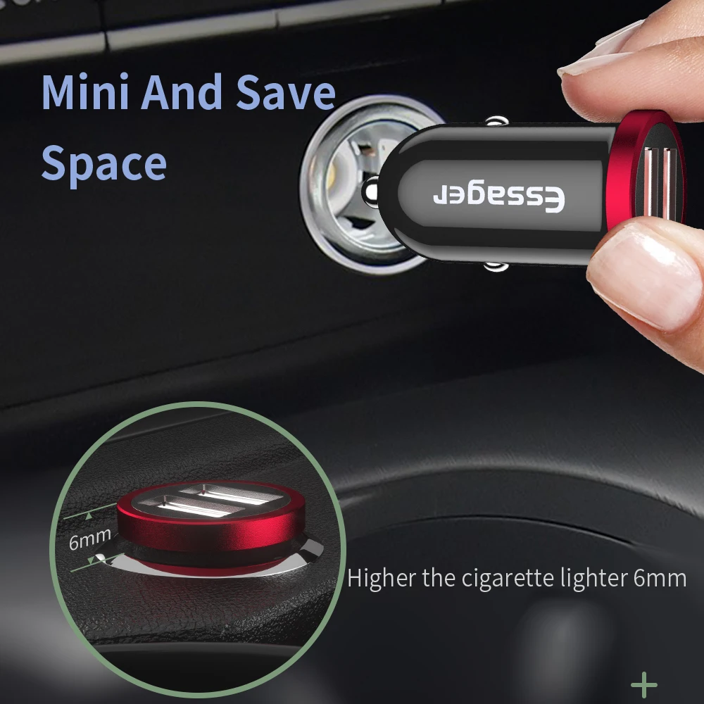 Essager Quick Charge 4 0 3 USB Автомобильное зарядное устройство QC4.0 QC3.0 PD Авто Type C быстрое