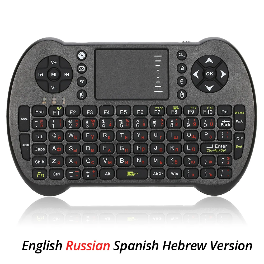 

2.4G Mini USB Wireless Keyboard Russian Spanish Gaming Keyboard Touchpad Air Fly Mouse Remote Control for Android PC TV Box Mac