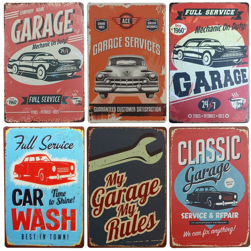 Hot Garage Service Vintage Metal Signs Home Decor Vintage Tin Signs Pub