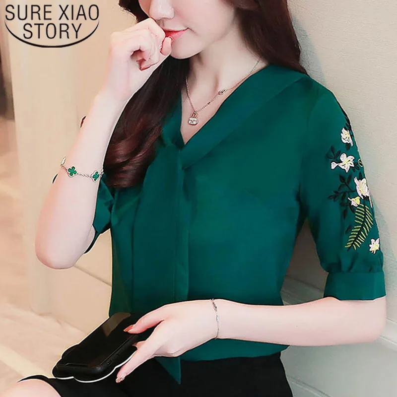 Летняя новая однотонная повседневная женская шифоновая рубашка женская с рукавом-бабочкой Корейская Женская Свободная Блузка Размер Топ 900C 30