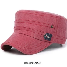 Южная Корея Весна и лето новые плоские шляпы мужчины и женщины пары сплошной цвет военные кепки высокого класса Старая шляпа от солнца