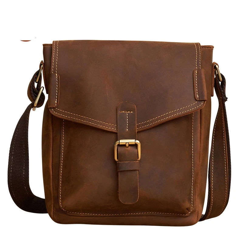 

New Genuine Leather Men Bag Retro Handmade Men 'S Leather Bag Casual Cow Leather Messenger Bags A4255