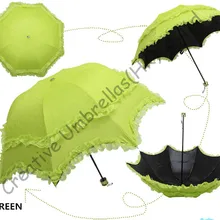 Двухслойные, UPF> 50+ арочные корейские летние зонтики, черное покрытие 2 раза, шелковая вышивка, сумка зонтик, УФ-защита, ассорти