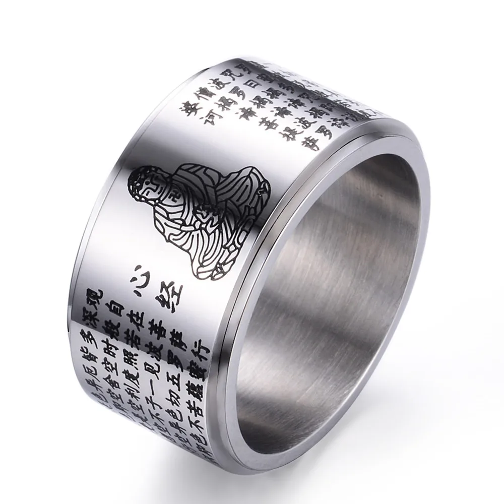 316L Stainless Steel ring top quality Buddhism Acalanatha Ring for Man titanium 