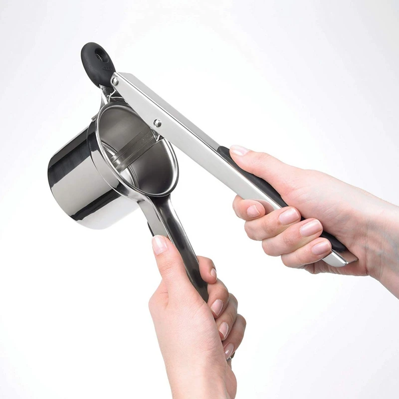 

Stainless Potato Masher and Ricer Manual Juicer Squeezer Press Potato Baby Food Supplement Machine Multifunctional Kitchen Tools