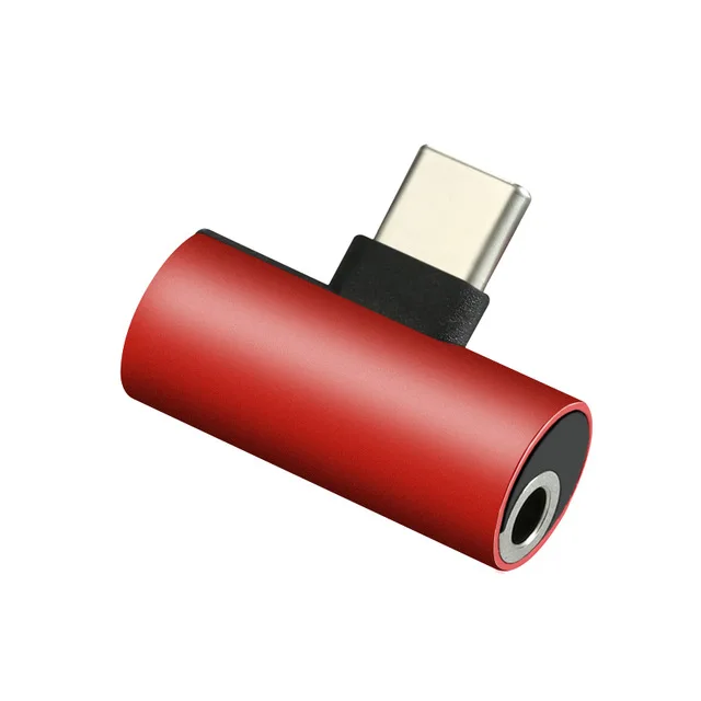 Cherie type C до 3,5 мм разъем для наушников C адаптер для зарядки samsung huawei Mini USB конвертер USBC адаптер Aux аудио сплиттер - Цвет: Красный