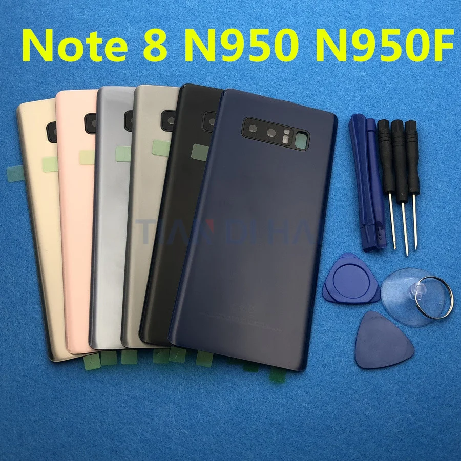 

Battery Back Cover Glass Door Housing Replacement + Rear Camera Glass Lens Frame For Samsung Galaxy Note 8 N950 N950F + tools