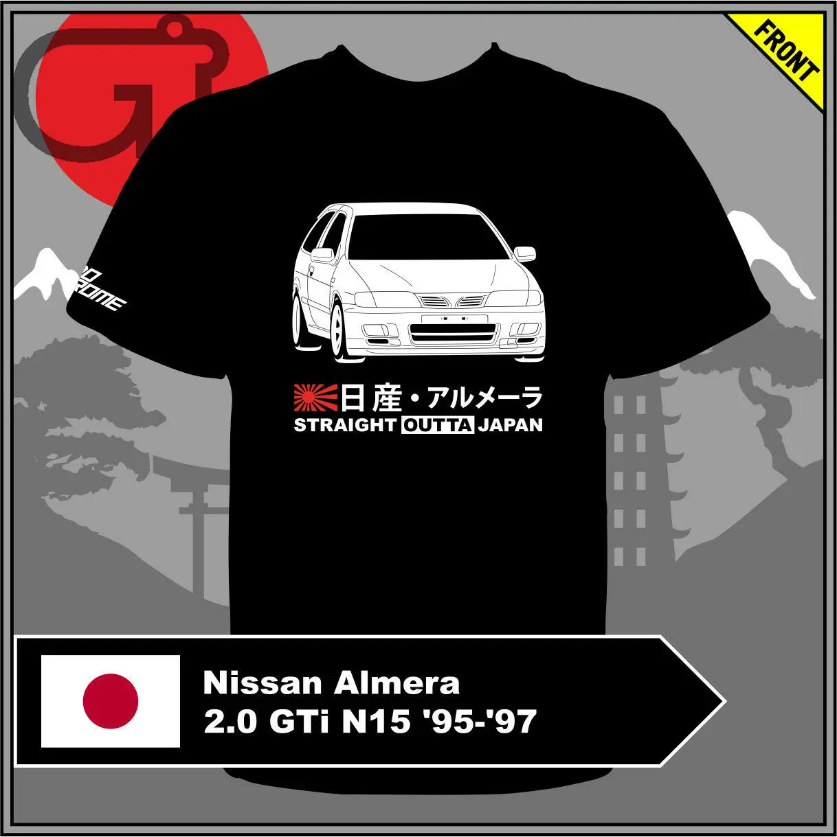 

GT-shirt Nissan Almera 2.0 GTi N15 '95-'97 Tshirt tee