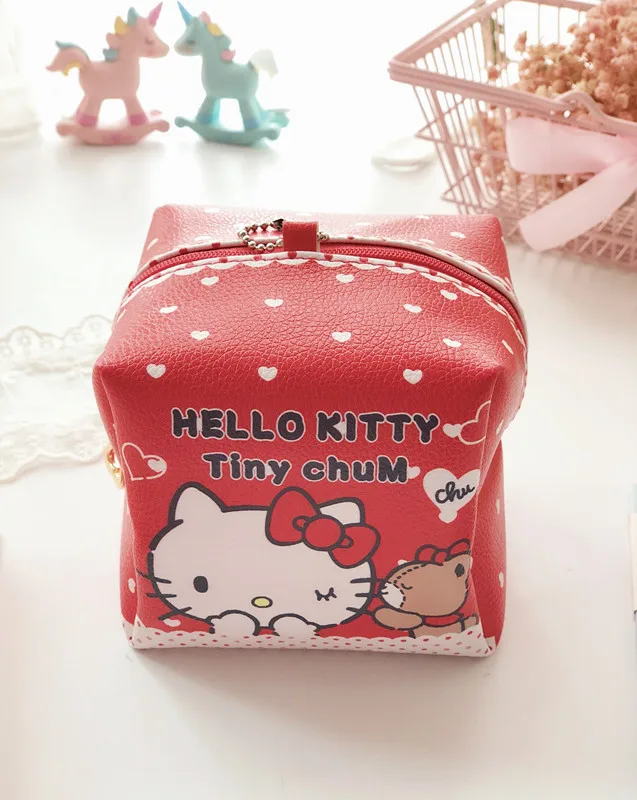 Новинка Hello kitty PU квадратная сумка для хранения на молнии квадратная косметичка EX-9658 - Цвет: C