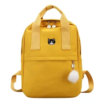 

Canvas Casual Preppy Women Girls Backpacks Schoolbags Teen Vintage Shoulder Students Zipper Book Bags Travel Outdoor Bag Mochila