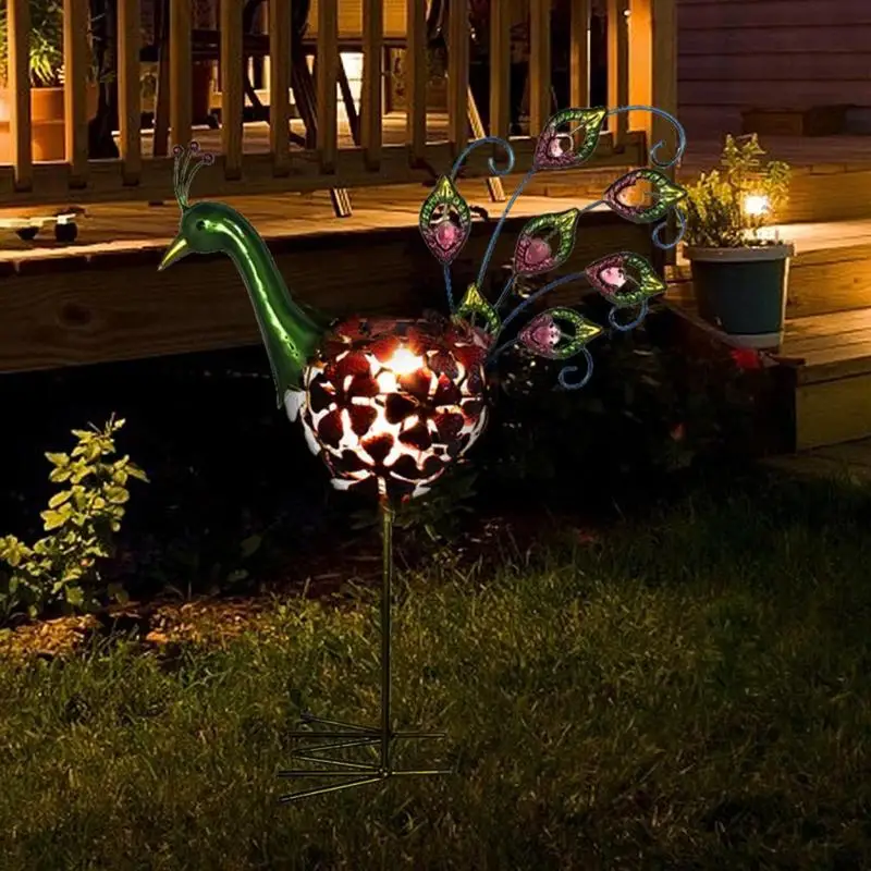 Солнечный СВЕТОДИОДНЫЙ светильник с солнечным цветком, теплый белый наружный светильник для лужайки, ландшафтный светильник, животные, растения, художественное украшение, садовый Декор