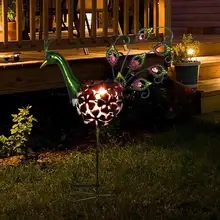 Солнечный СВЕТОДИОДНЫЙ светильник с солнечным цветком, теплый белый наружный светильник для лужайки, ландшафтный светильник, животные, растения, художественное украшение, садовый Декор