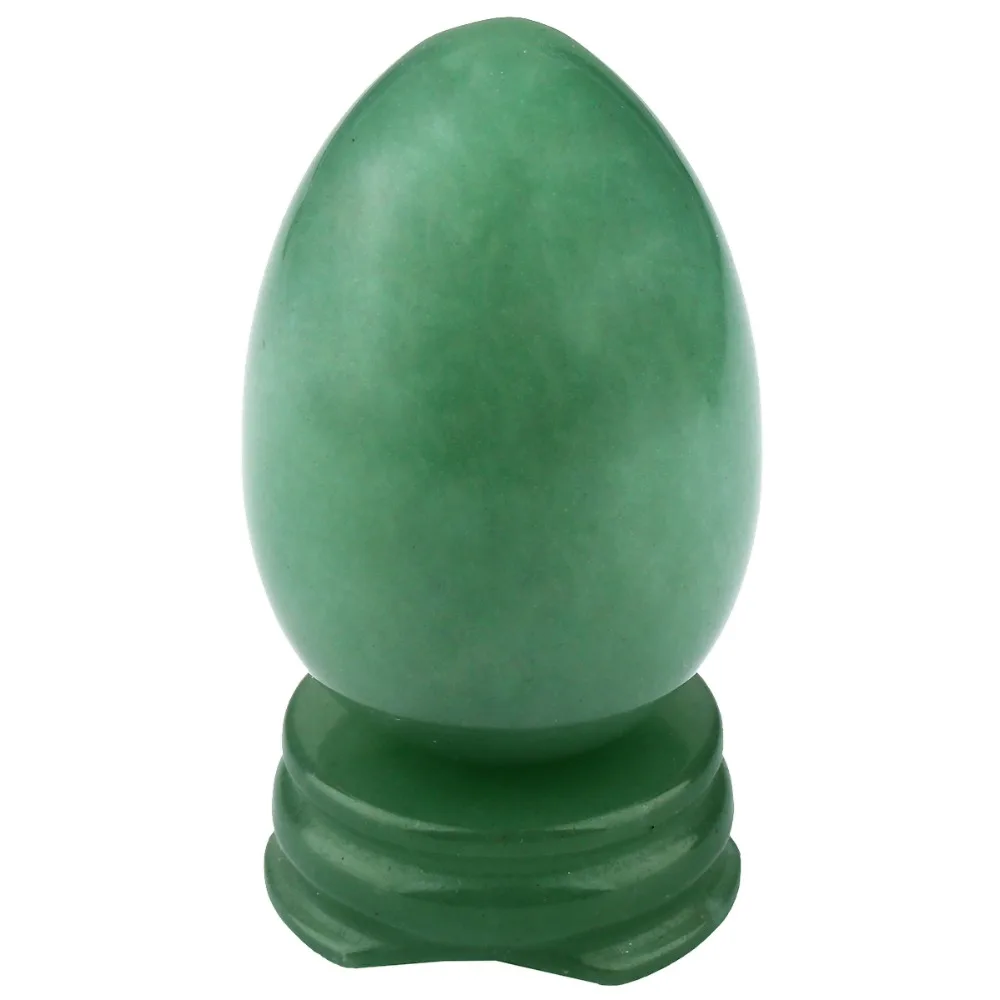 

TUMBEELLUWA 1.7" Green Aventurine Egg Sphere with Stone Stand Healing Meditation Chakra Balancing Home Decoration