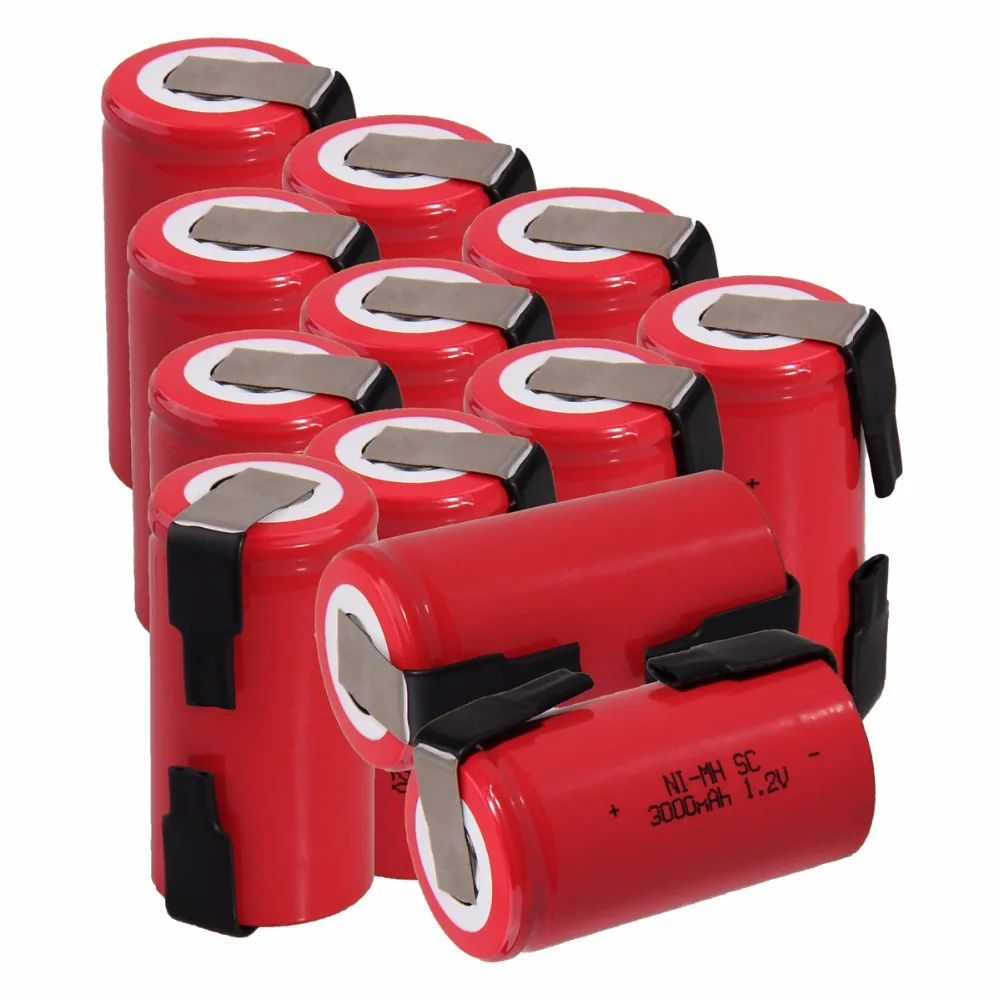 12 pcs SC 3000mah 1.2v battery NIMH rechargeable batteries for electric