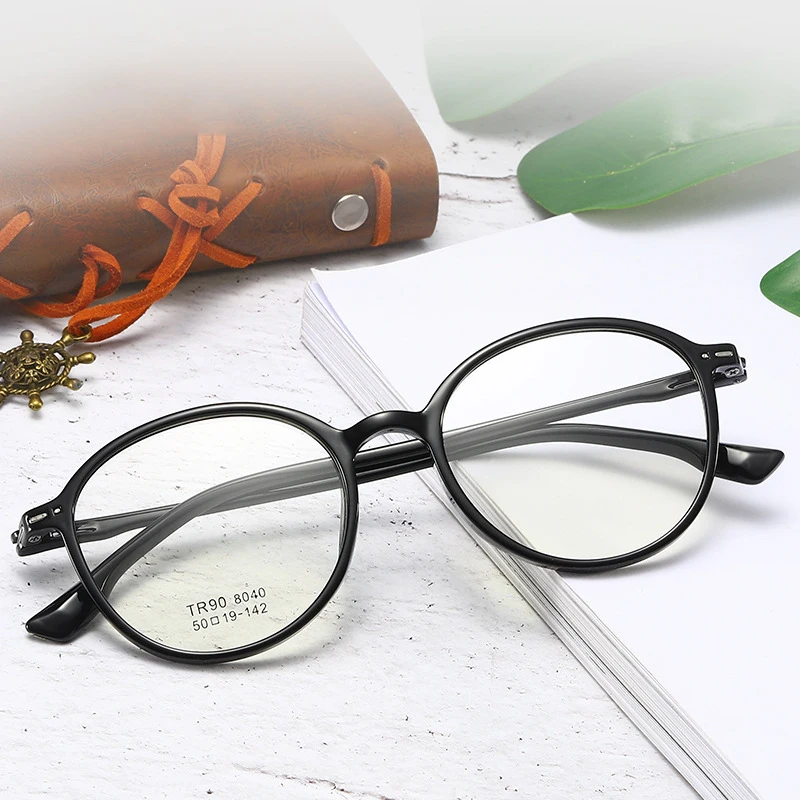 

TR90 Glasses Frame Round Rice Order Flat Mirror Ultra Light Retro Glasses Frame Male