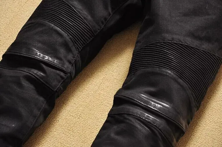 Wax Coated Biker Denim Jeans Slim fit 5
