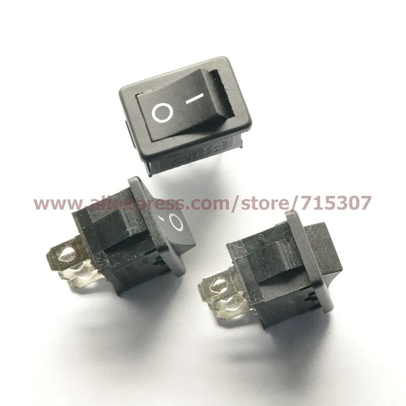 PHISCALE 10 шт./лот 3 Pin 10A 125V 6A 250V черная кнопка кулисный переключатель KCD1-102 ВКЛ-ВЫКЛ кулисный выключатель питания