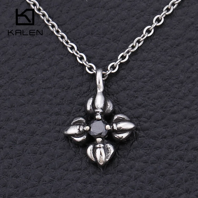 Stainless Steel Hip Hop Cross Pendant Necklace For Men Tiny Crucifix 50cm 55cm 60cm Chain Rocker Jewelry | Украшения и аксессуары