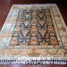 5,5 'x8' шелковый ковер ручной вязки полоса цветочный дизайн области ковер для безопасных ковров