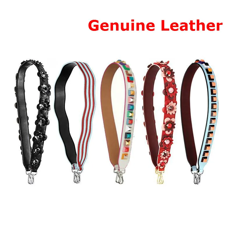 

Strap You Color Bag Strap Accessories Color Flower Color Square Nail Genuine Leather Handbag Shoulder Straps For Bags