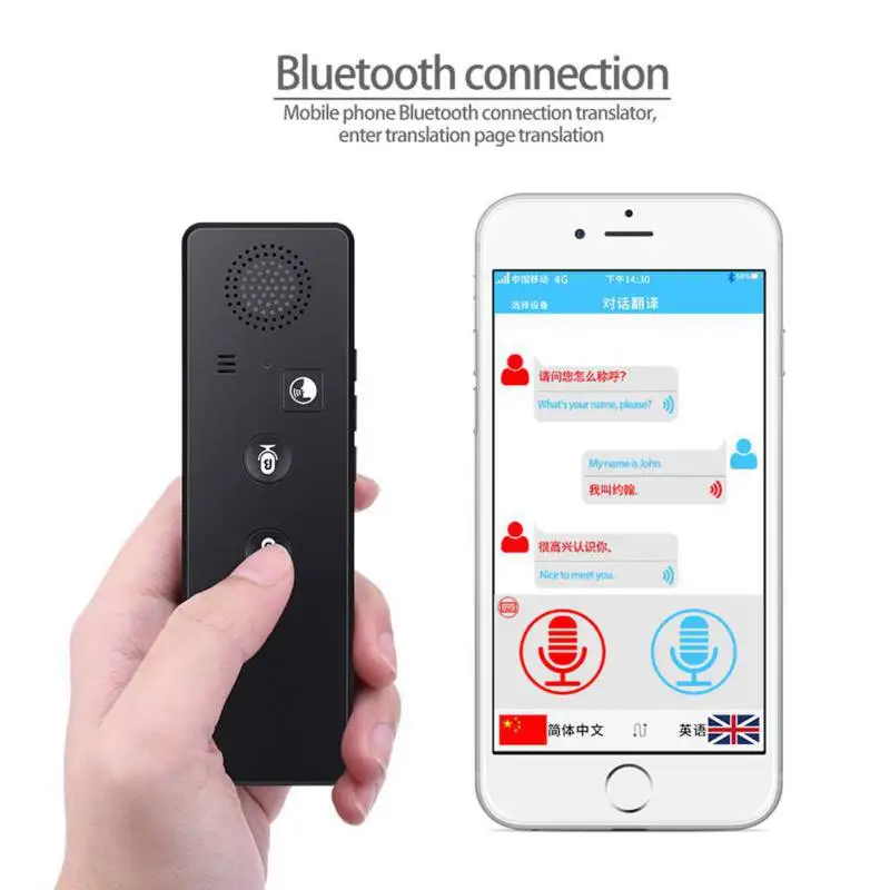 

Portable Intelligent Voice Translator Bluetooth 4.2 Real Time Multilingual Translation Loud Sound with 3360mah Large Battery