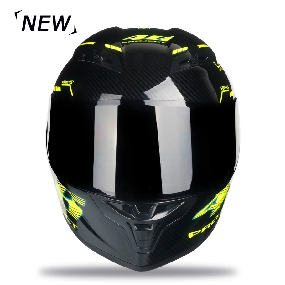 Casco de moto de fibra de carbono de cara completa casco profesional de carreras Kask DOT Arco Iris visera Motocross fuera de carretera - 3