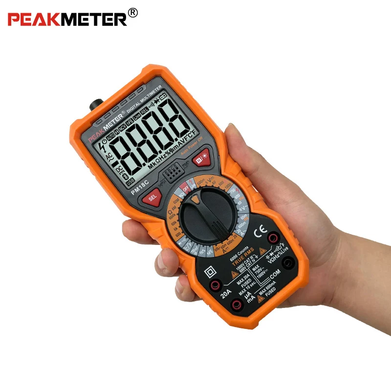 PEAKMETER PM18C цифровой мультиметр с истинным RMS AC/DC сопротивление напряжения Емкость