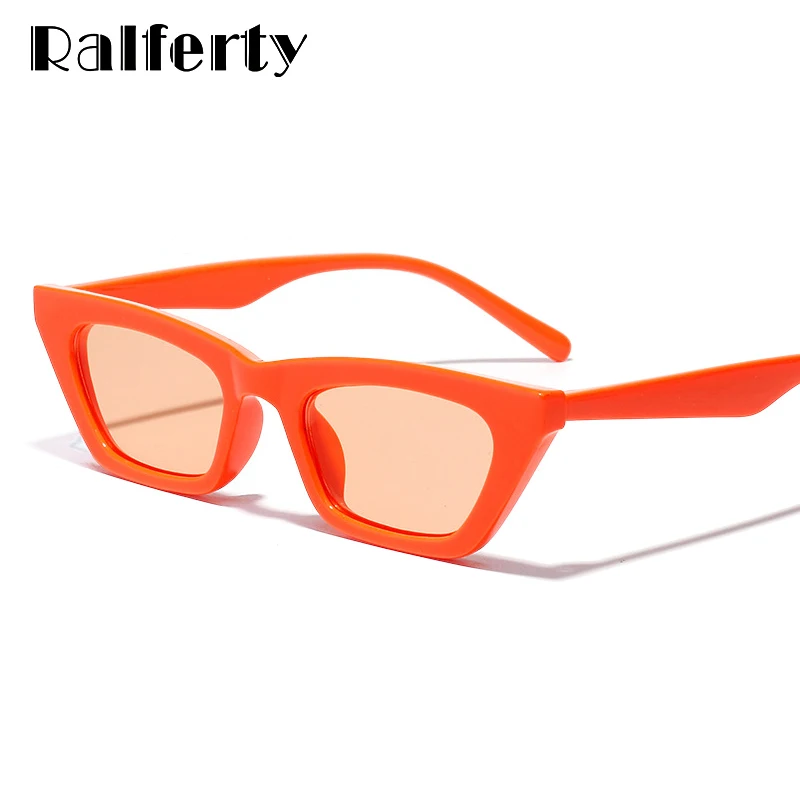 Ralferty новые модные солнцезащитные очки кошачий глаз винтажные Ретро женские роскошные брендовые оранжевые женские солнцезащитные очки маленькие оттенки Oculos W95028