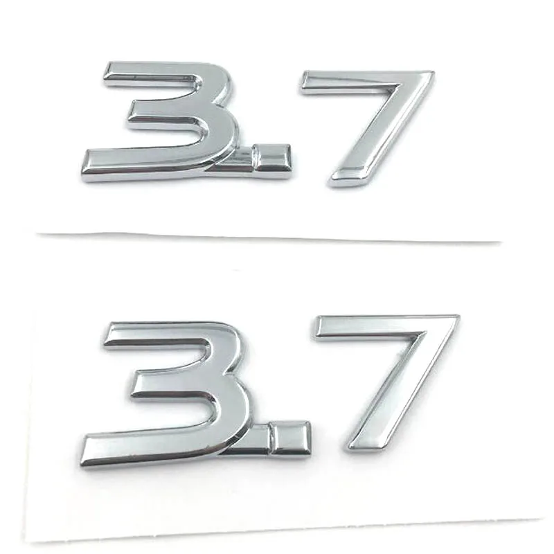 

2Pcs/lot Metal Auto car 3.7 Rear Trunk Fender Side Emblem Badge Styling Sticker Fit for Infiniti Q50 QX70 Car decal accessary