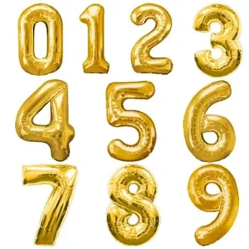 

Free Shipping Large Size 40" (90cm)Gold and Silver From 0 to 9 Foil Mumber Balloons for Party Decoration
